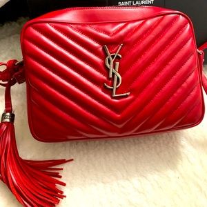 YSL Camera Bag in Quilted Leather (Red)